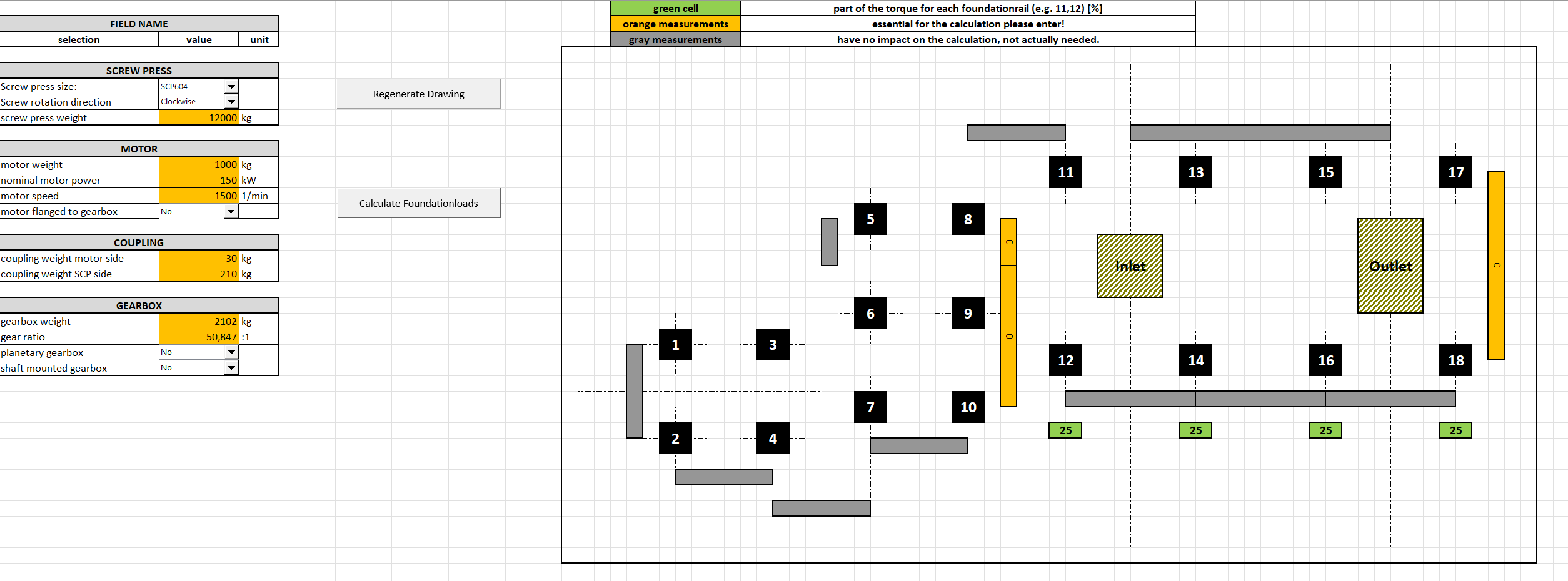 Screw Press Load Calculator
